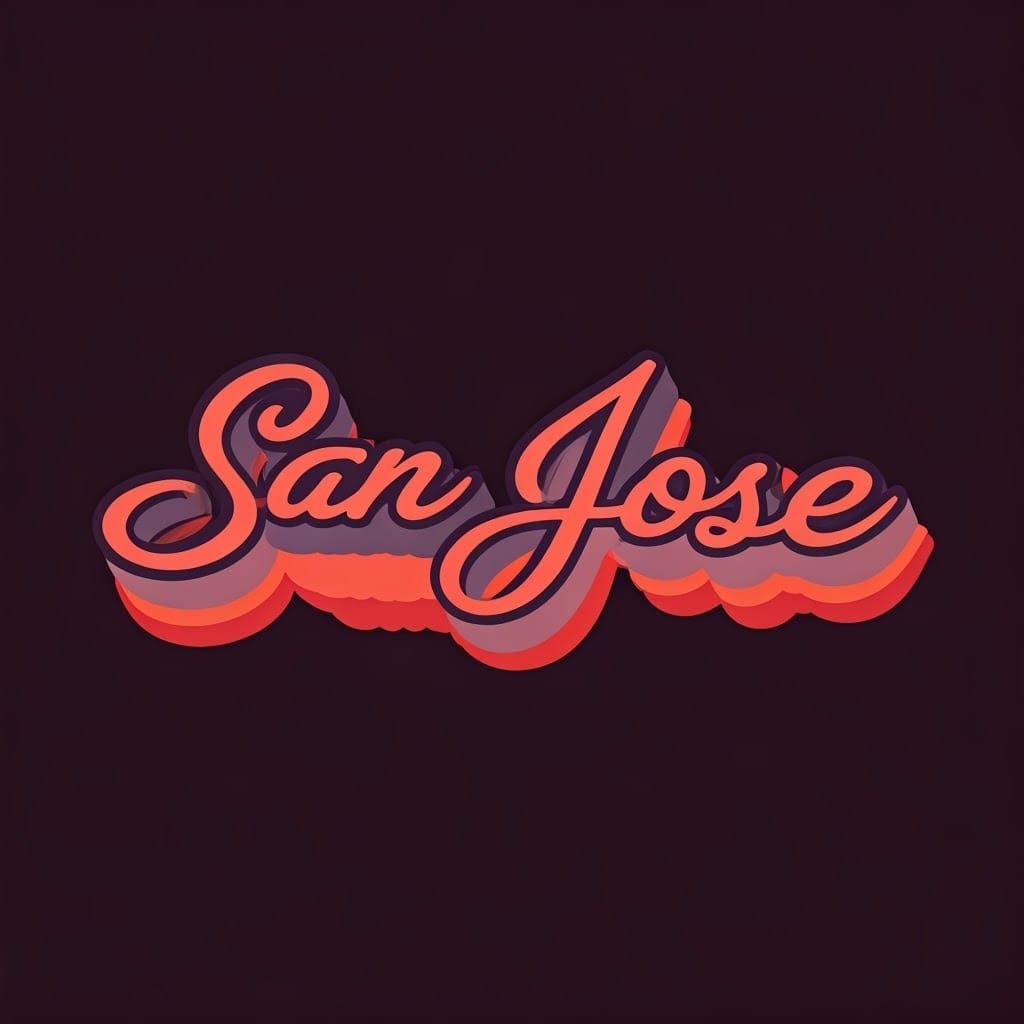 Retro 1970s San Jose Logo in Bold Font