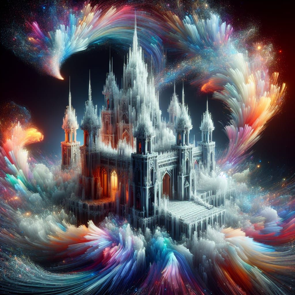 Ephemeral Feather Castle: Hyperrealistic Concept Art