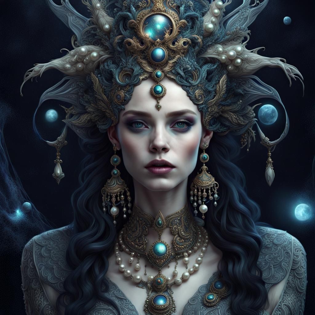 Queen of Saturn: Intricate Hyperrealistic Portrait