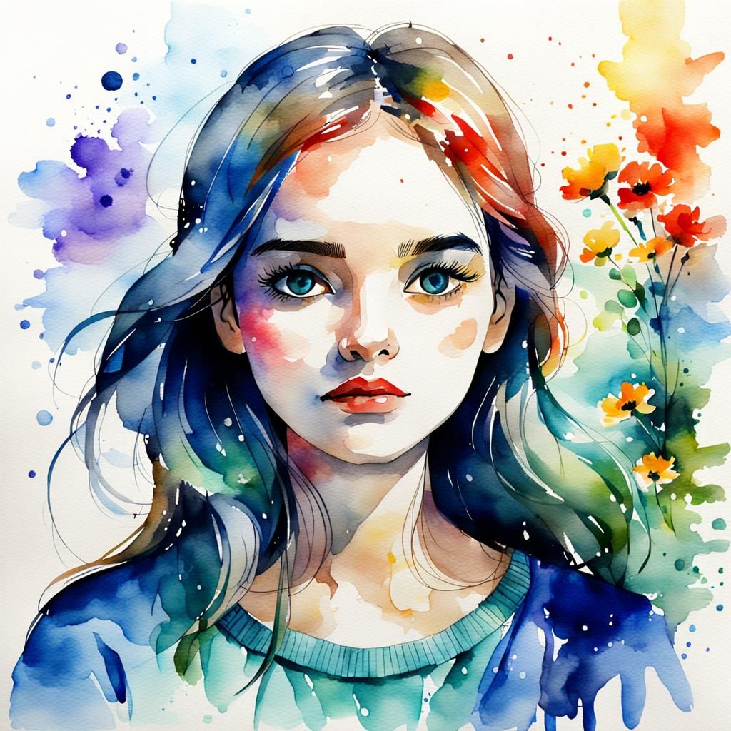Watercolor Sketch Illustration: Beautiful Painting