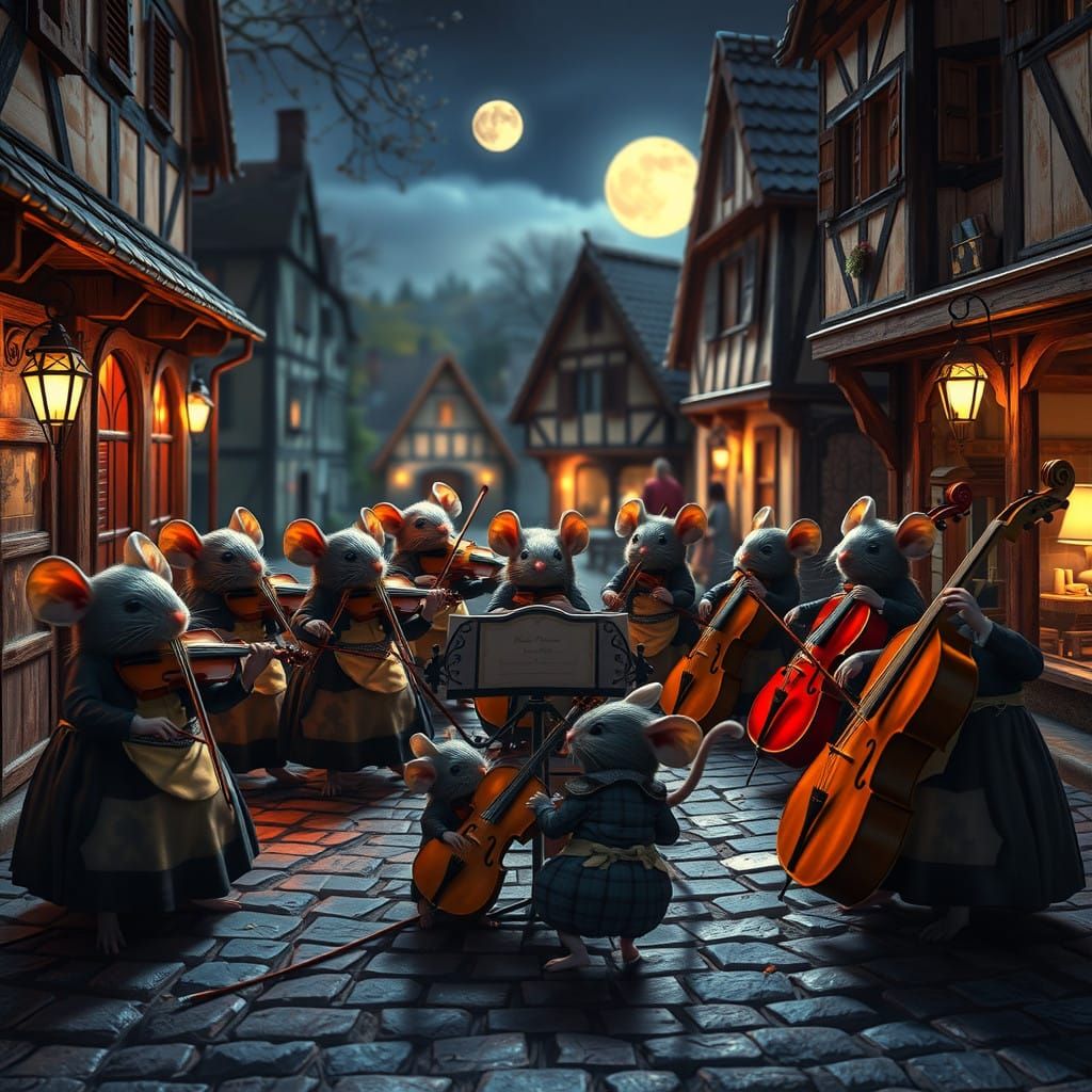Mice Orchestra in Medieval Hamelin Seeks the Pied Piper
