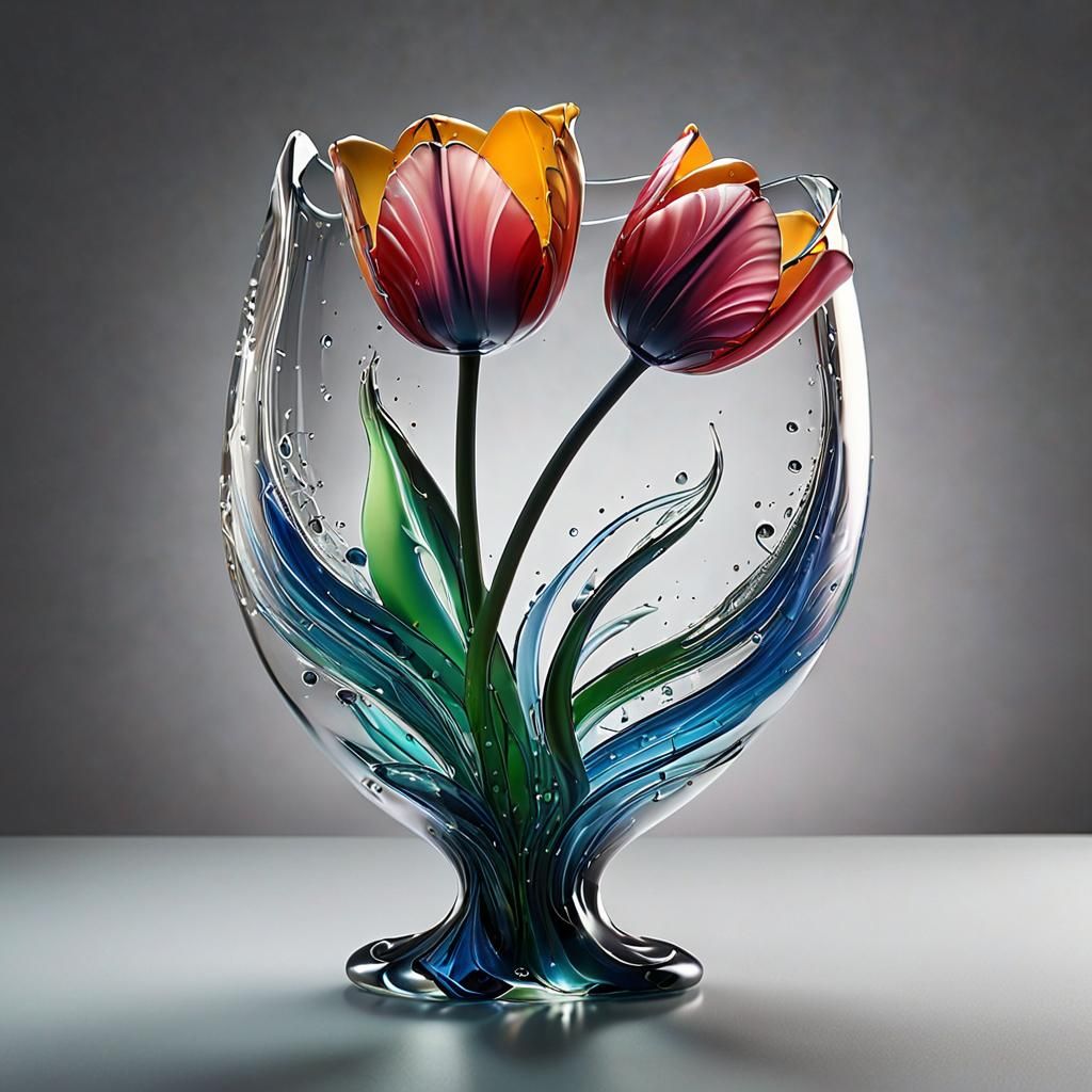 Fired Glass Tulips