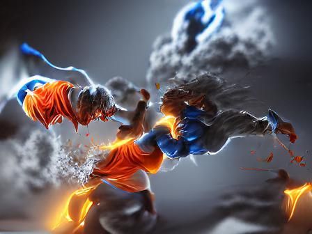 Hadoken versus Kamehameha: Energy Beam Collision
