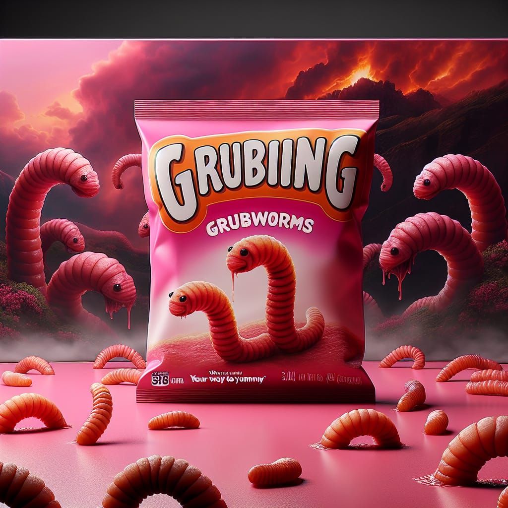 Grubing Grubworms Snack Packet: Digital Matte Painting