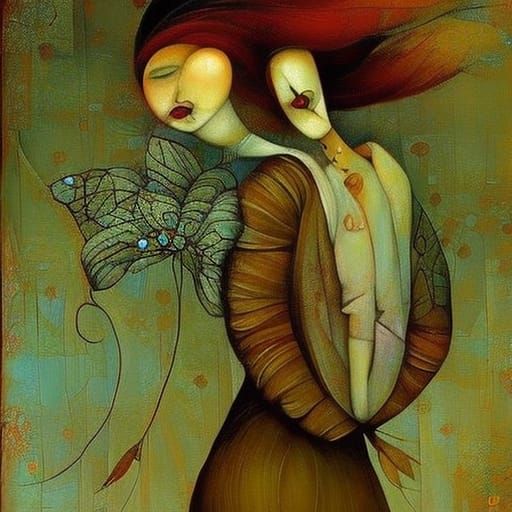 Surreal Fantasy World in Mixed Media Collage