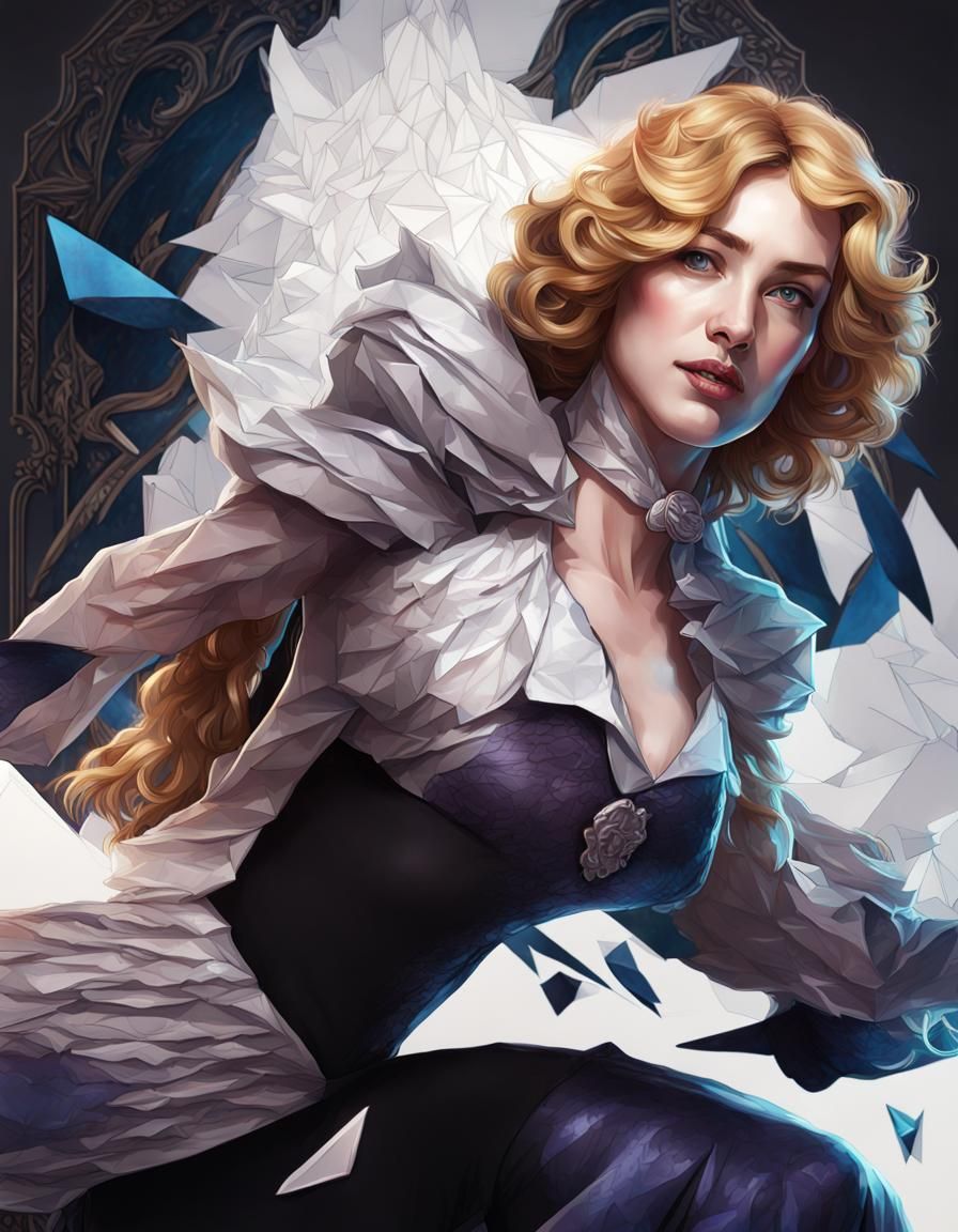 Louise Bourgoin as Reine du Rein in Origami Style