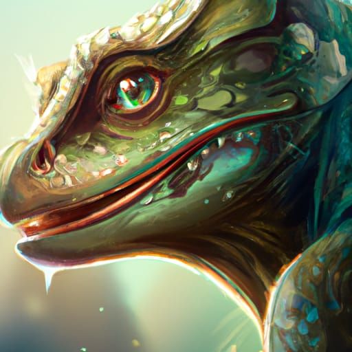 Lizardfolk Commoner Portrait in Hyperdetailed Style