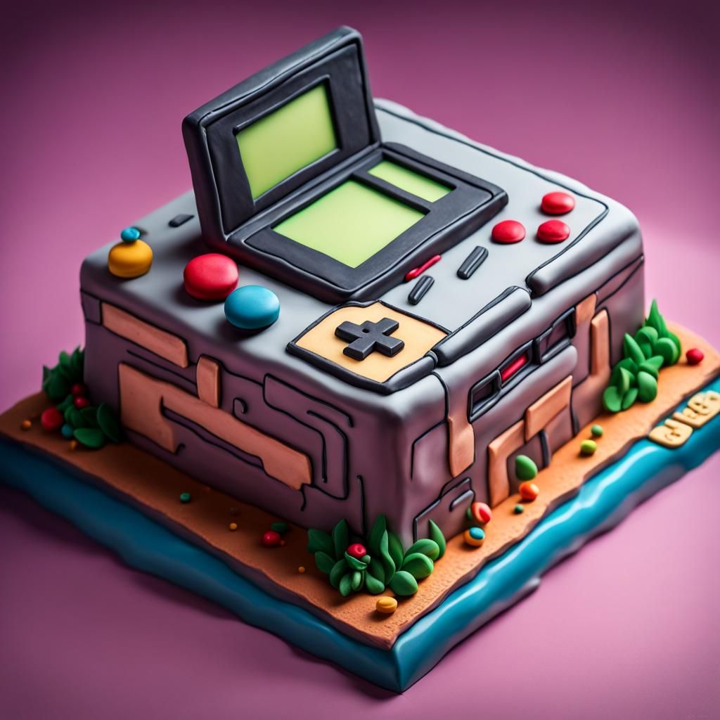 A beautiful cake in the shape of a Gameboy