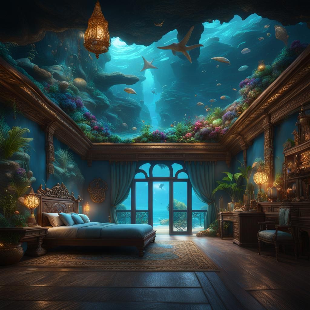 Ocean Goddess Bedroom: Tropical Beach Fantasy Art