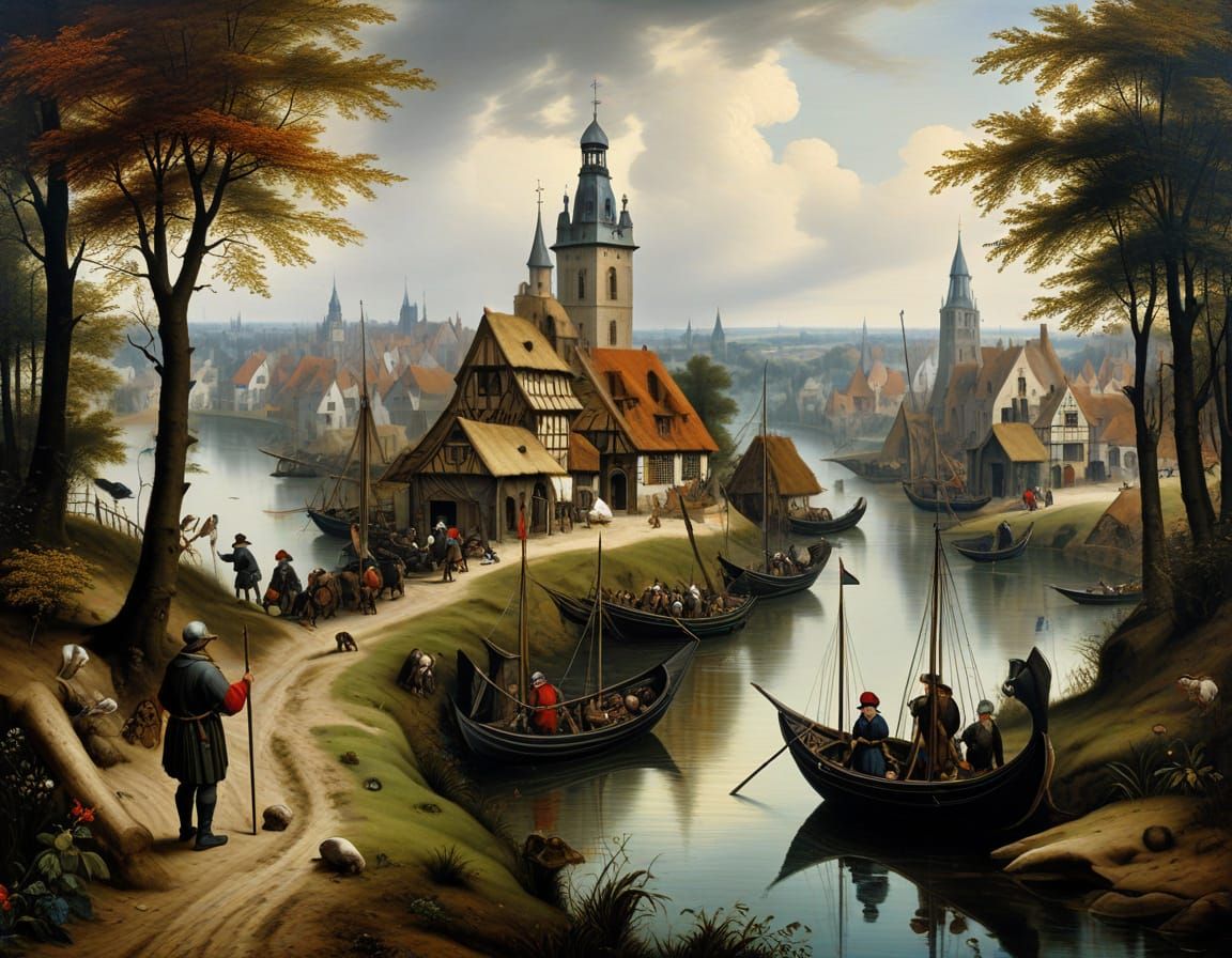 Surrealist Oil Painting with Mystical Symbolism