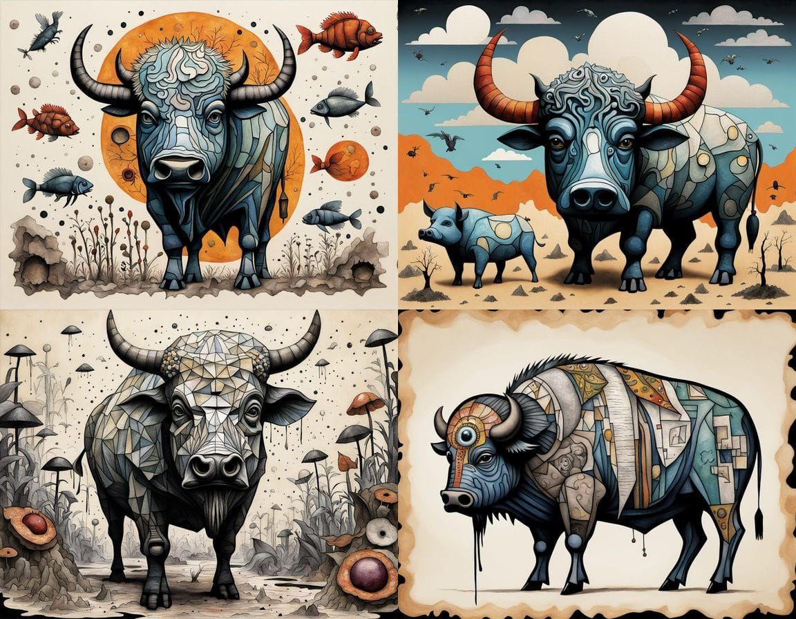 Bizarre Sumatran Horror Hybrid in Mixed Media Art Style