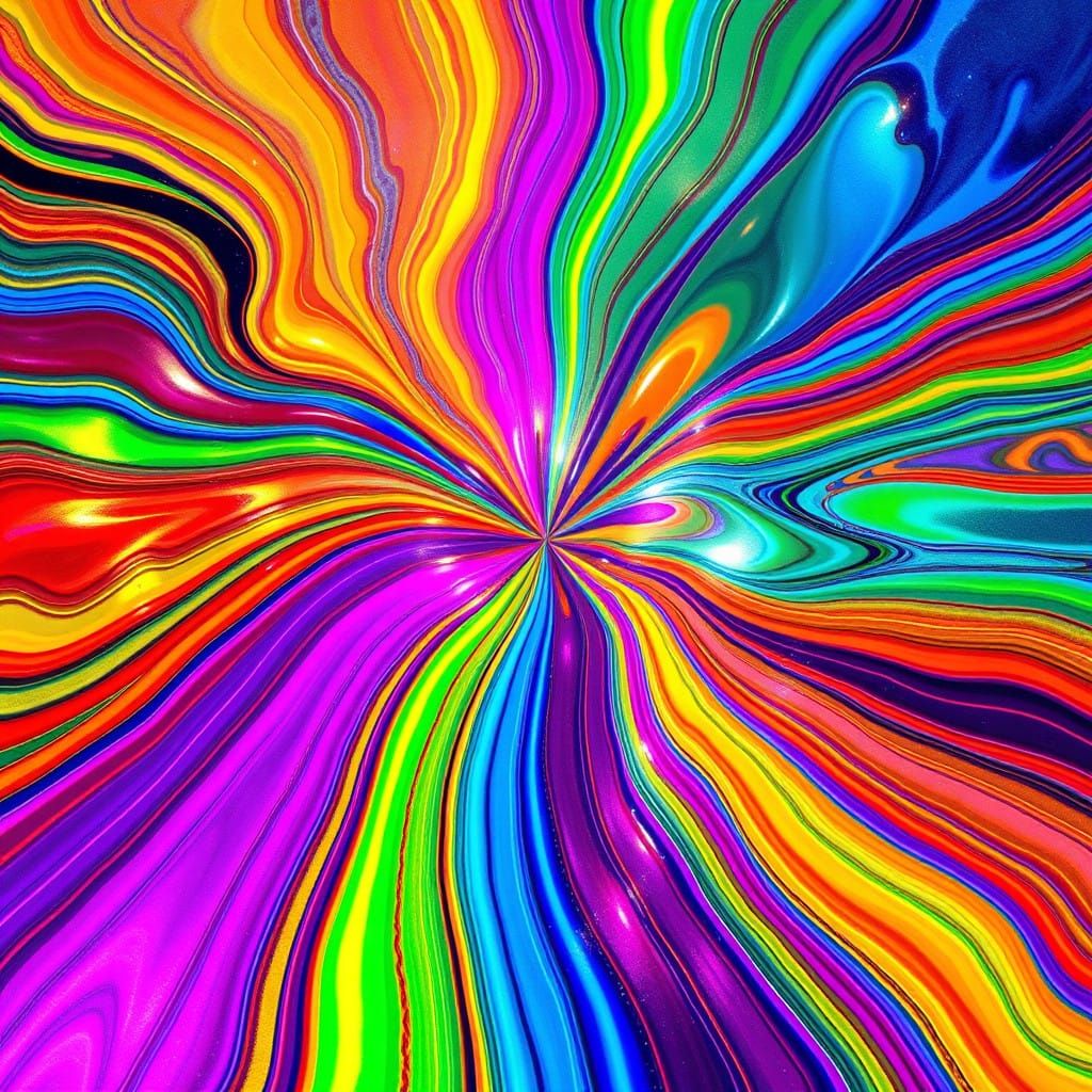 Rainbow Kaleidoscope with Prismatic Metallic Sheens