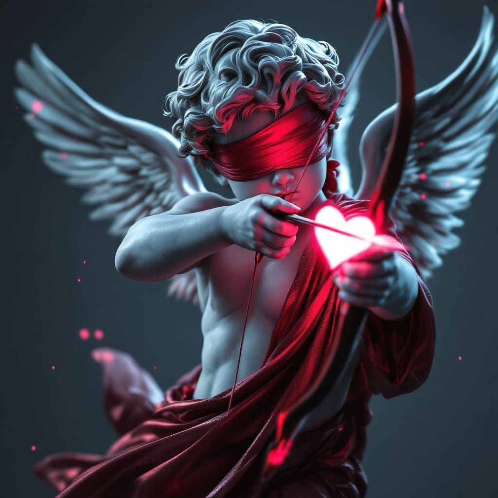 Cherub Statue in Modern Streetwear Style with Bow