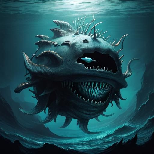 Deep-Sea Creature in the Abyss
