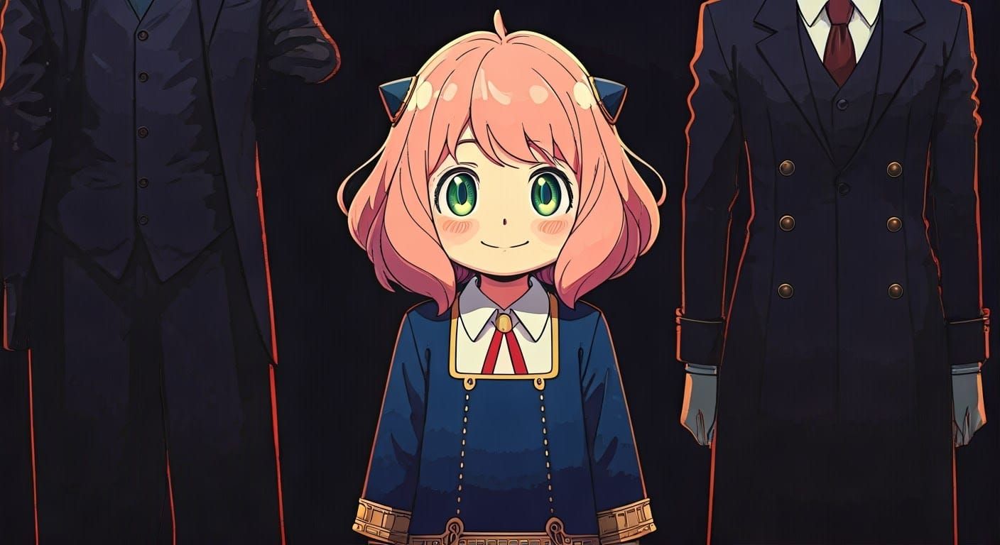 Anya Forger with Family in Anime Style