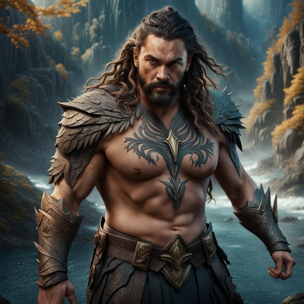 Jason Mamoa Detailed Matte Painting in 8k