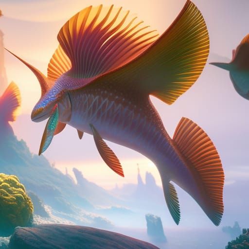 Elaborate Seahorse Underwater: Vivid 3D Digital Art