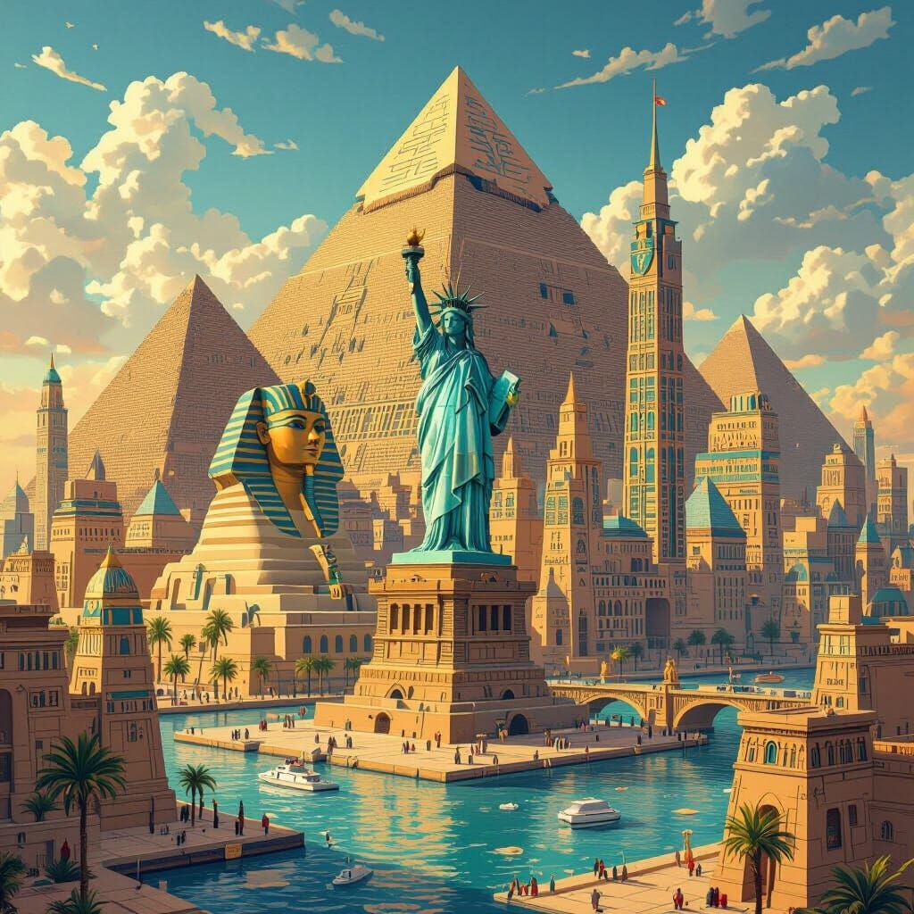 New York City in Ancient Egyptian Style