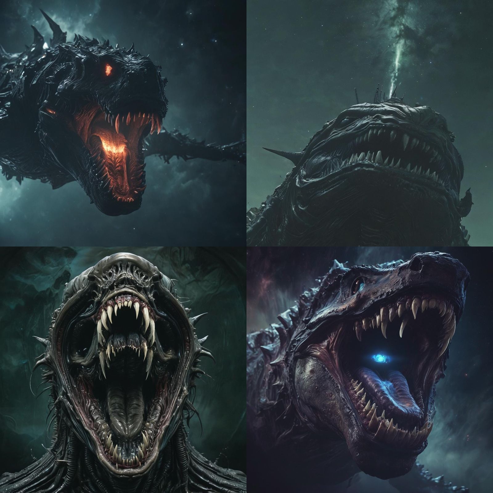 Gigantic Space Leviathan in Sci-Fi Horror Style