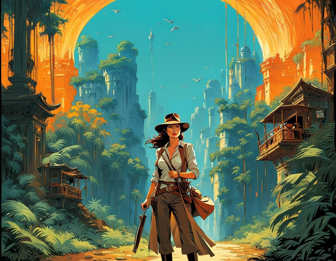 Female Indiana Jones Adventure in Blanchard Style