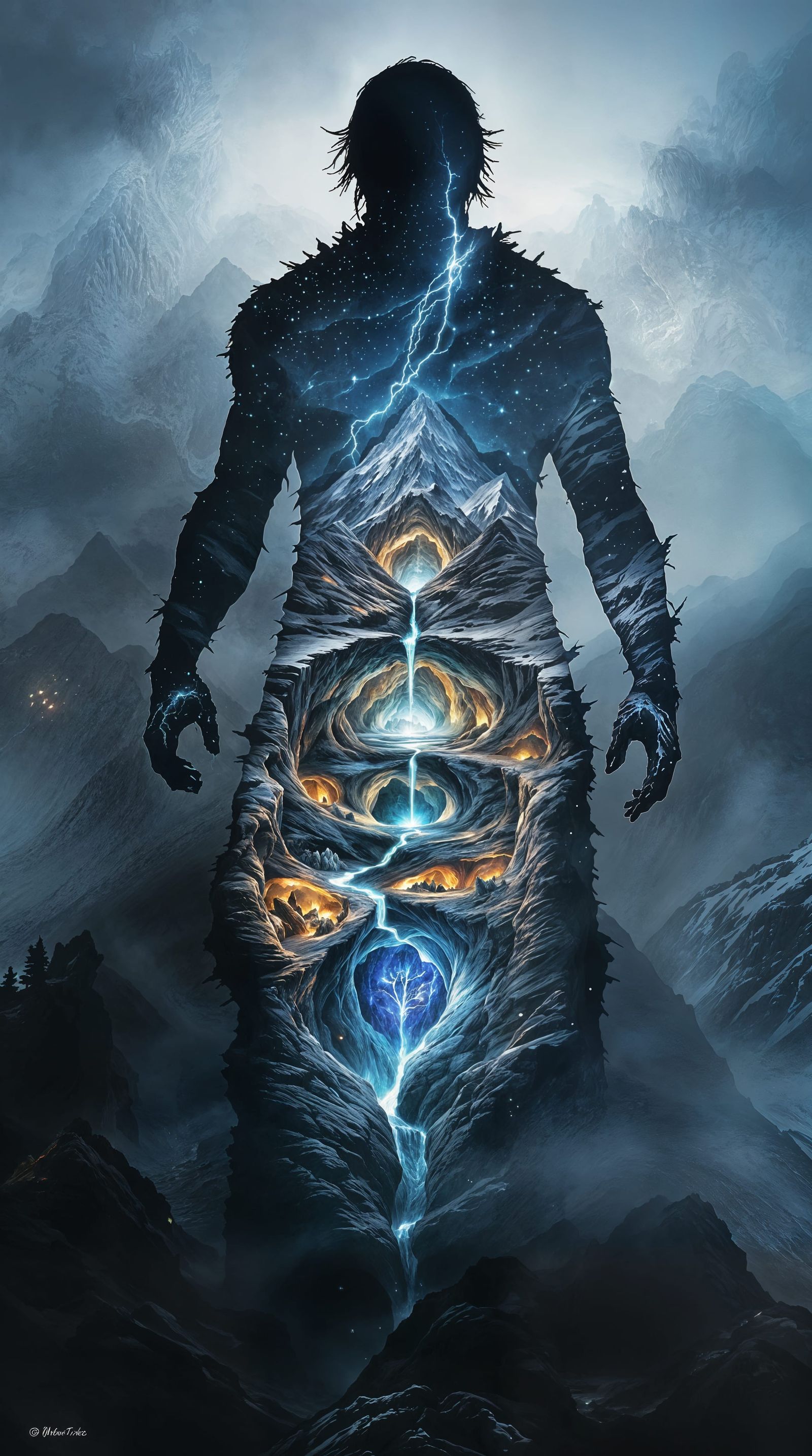 Majestic Mountain Elemental in a Stormy Norwegian Landscape