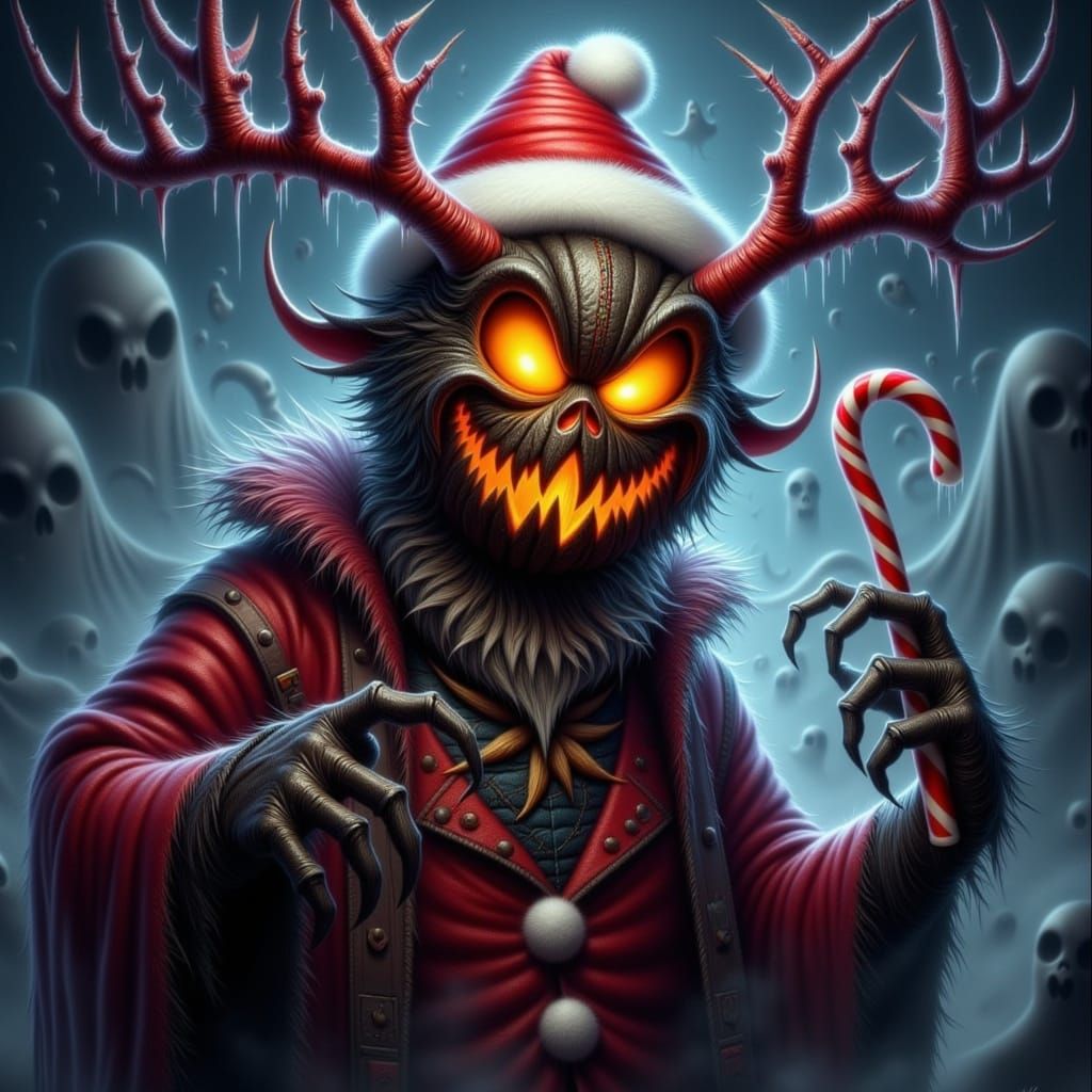 Whimsical Halloween Christmas Creature Hybrid Art