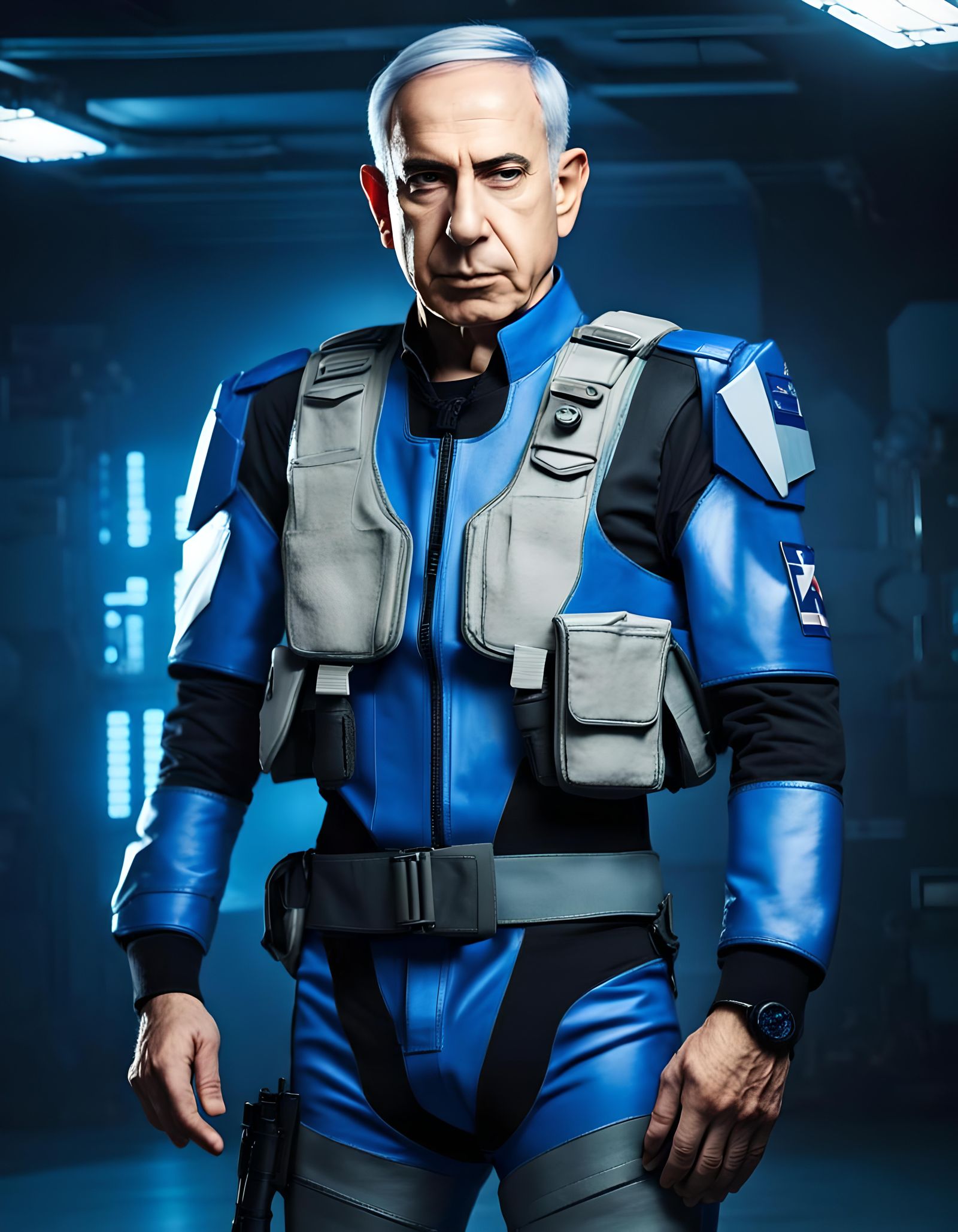 Benjamin "Bibi" Netanyahu archetype for commander of the Lions of Judah mech lance for custom MAGA Guard playable Battle...