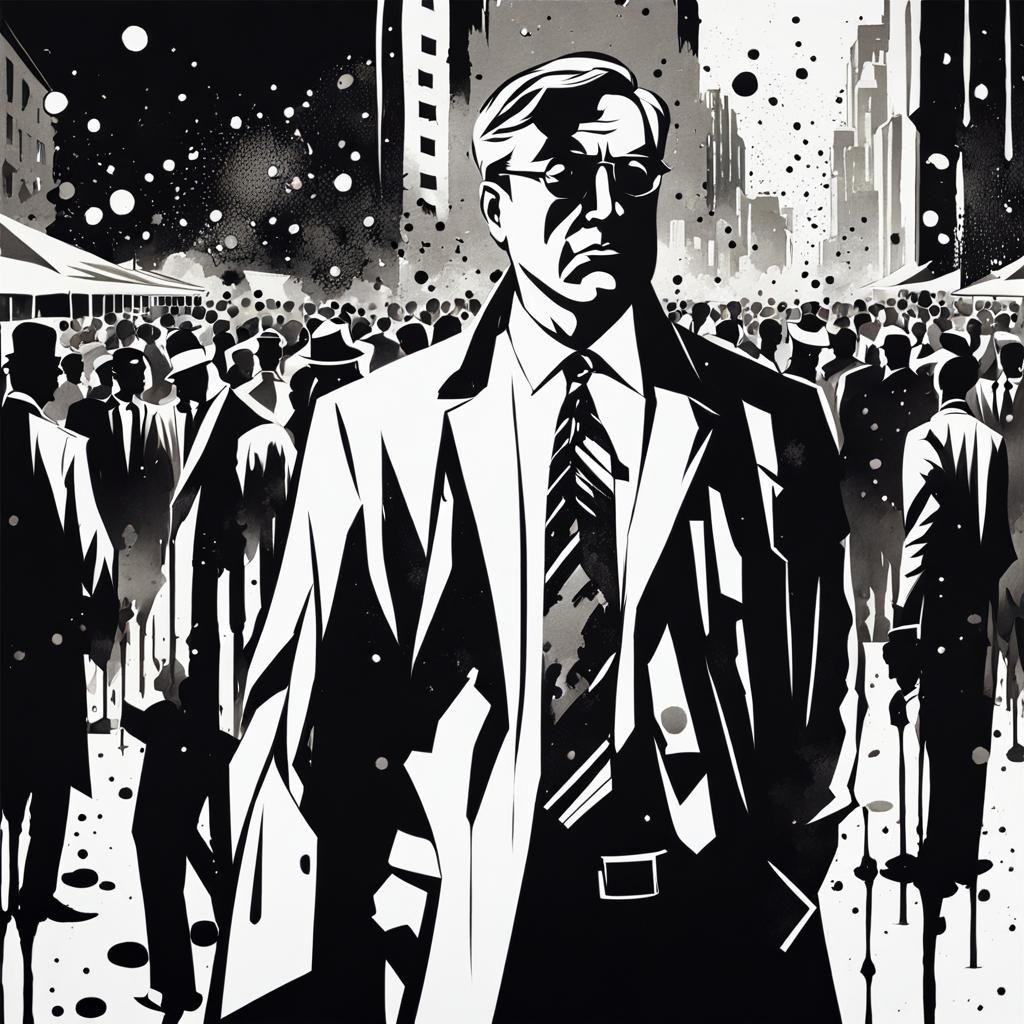 Rugged City Grit in Neo-Noir Monochrome