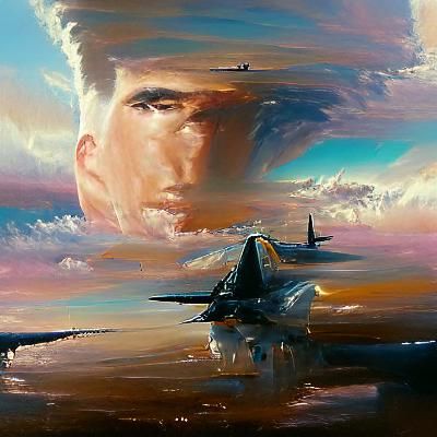 Top Gun as Oil Painting by Realist Master