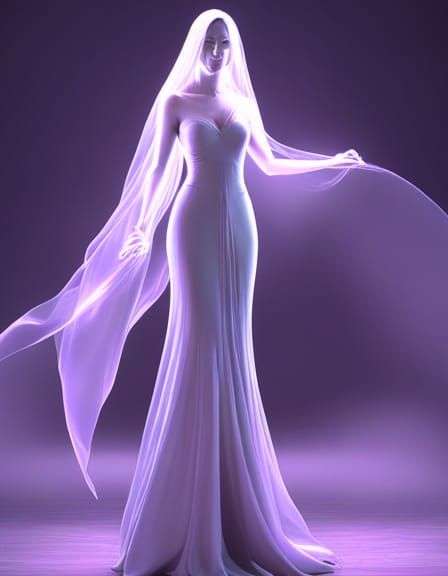 ghosts veiled lady, octane render dreamy mist, epic lighting, backlit, transparent ghost --uplight
