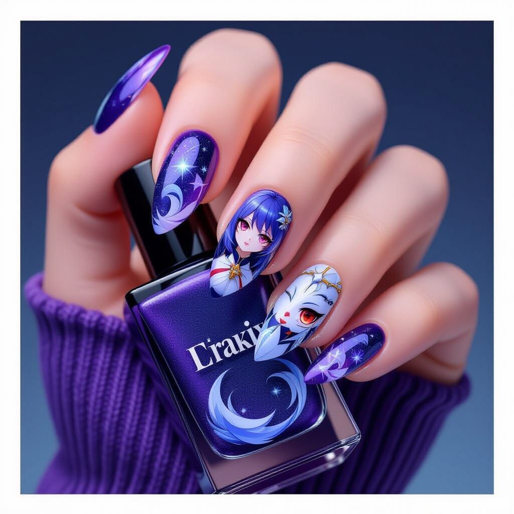 Anime Baddie Nails: 3D Art with Bold Colors