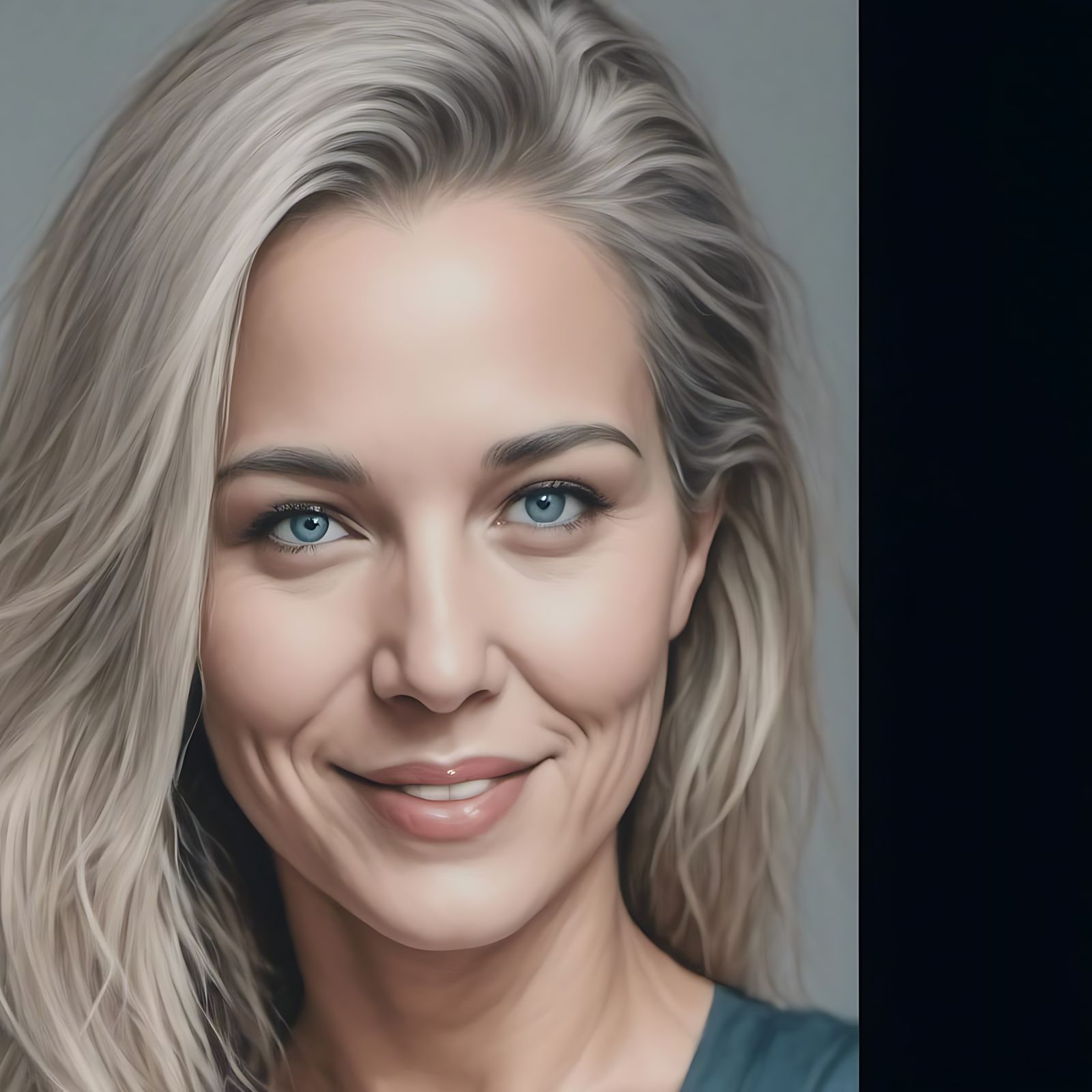 Wise Old Woman's Portrait in Hyperrealistic Style