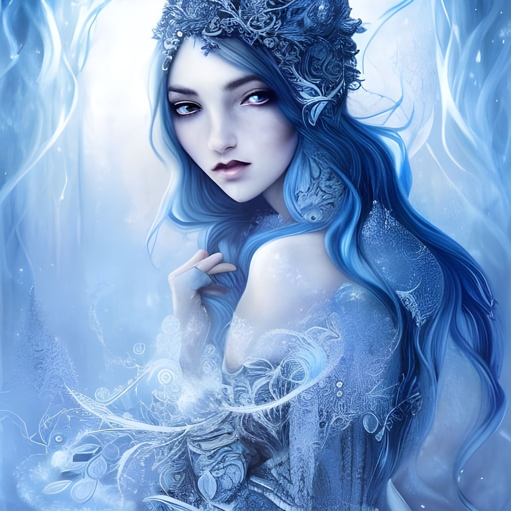 Ornate Portrait of a Male Ice Mage