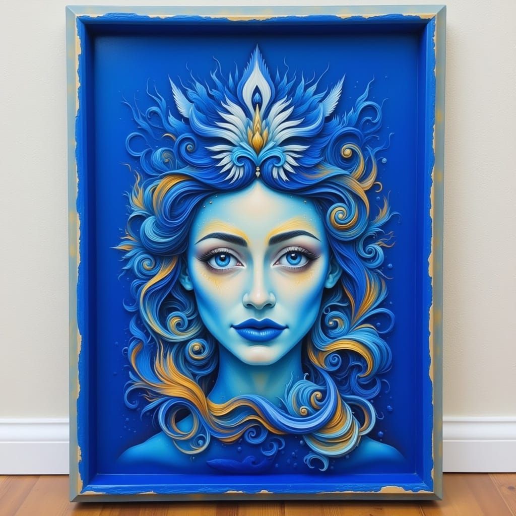 Shocking Blue Abstract Flux Art