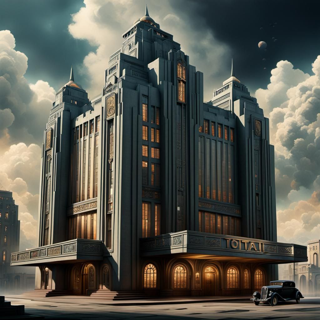 Totalitarian Art Deco Architecture in Digital Matte Painting
