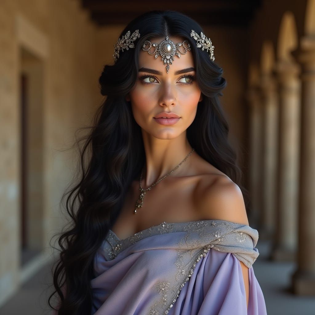 Etruscan Goddess Nurtia in Ancient Temple