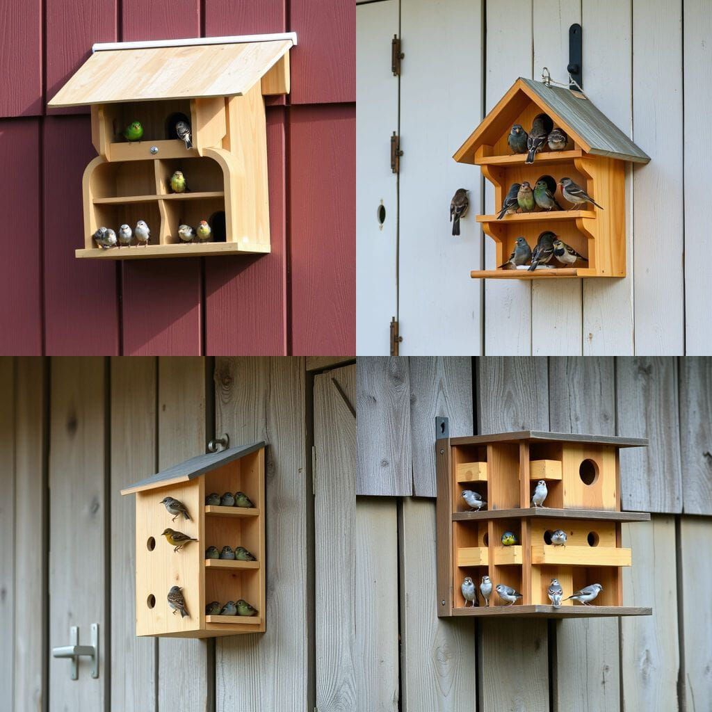 Bird Apartment Complex on Barn Wall