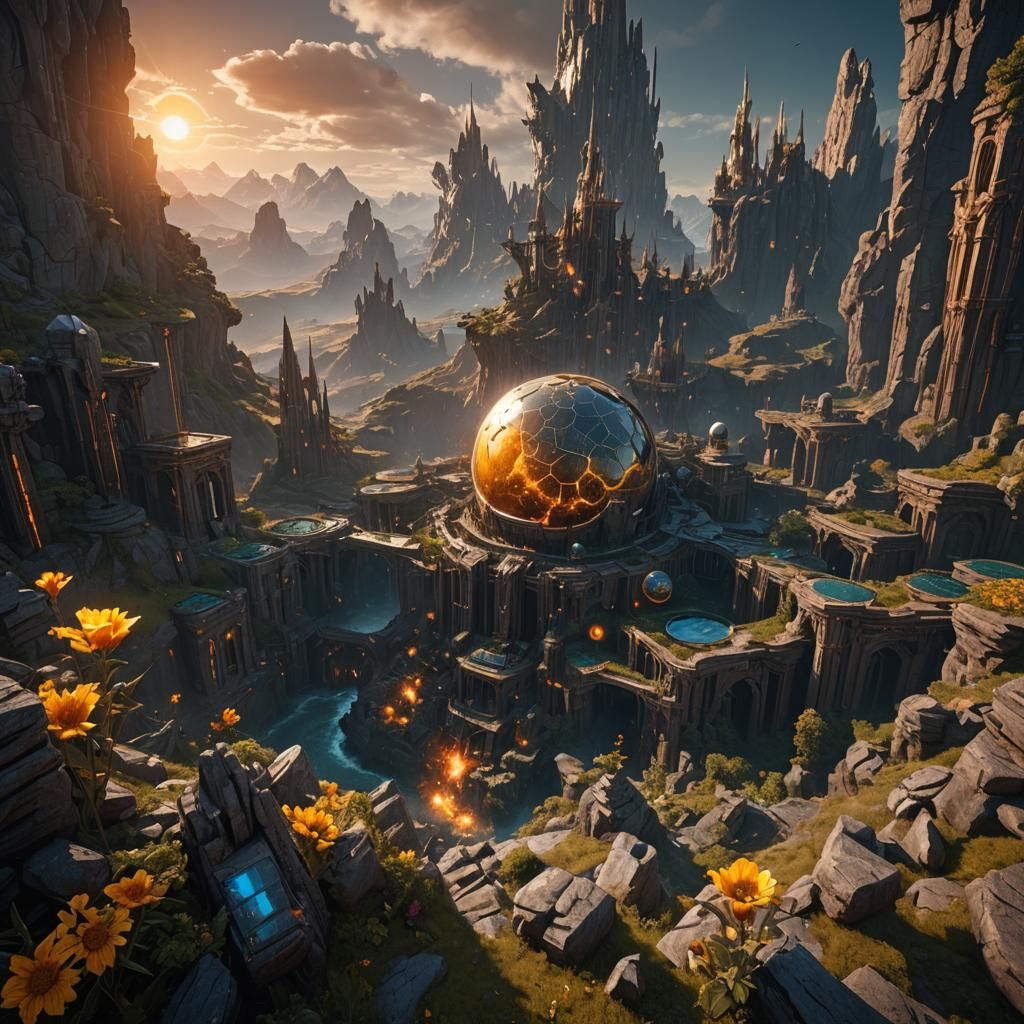 Fantastical Solar Concept Art in Deep Color