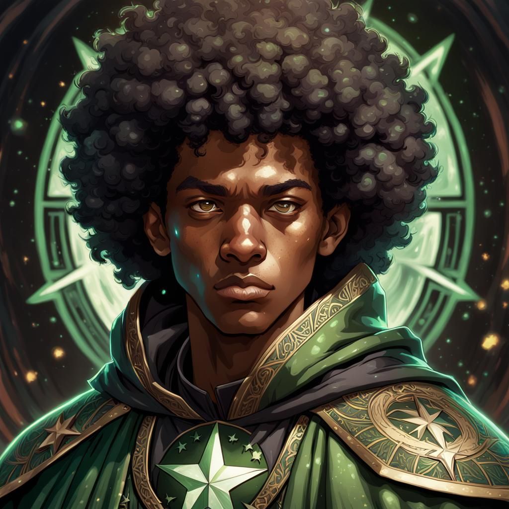 Boy in Star Cloak: Digital Art Portrait