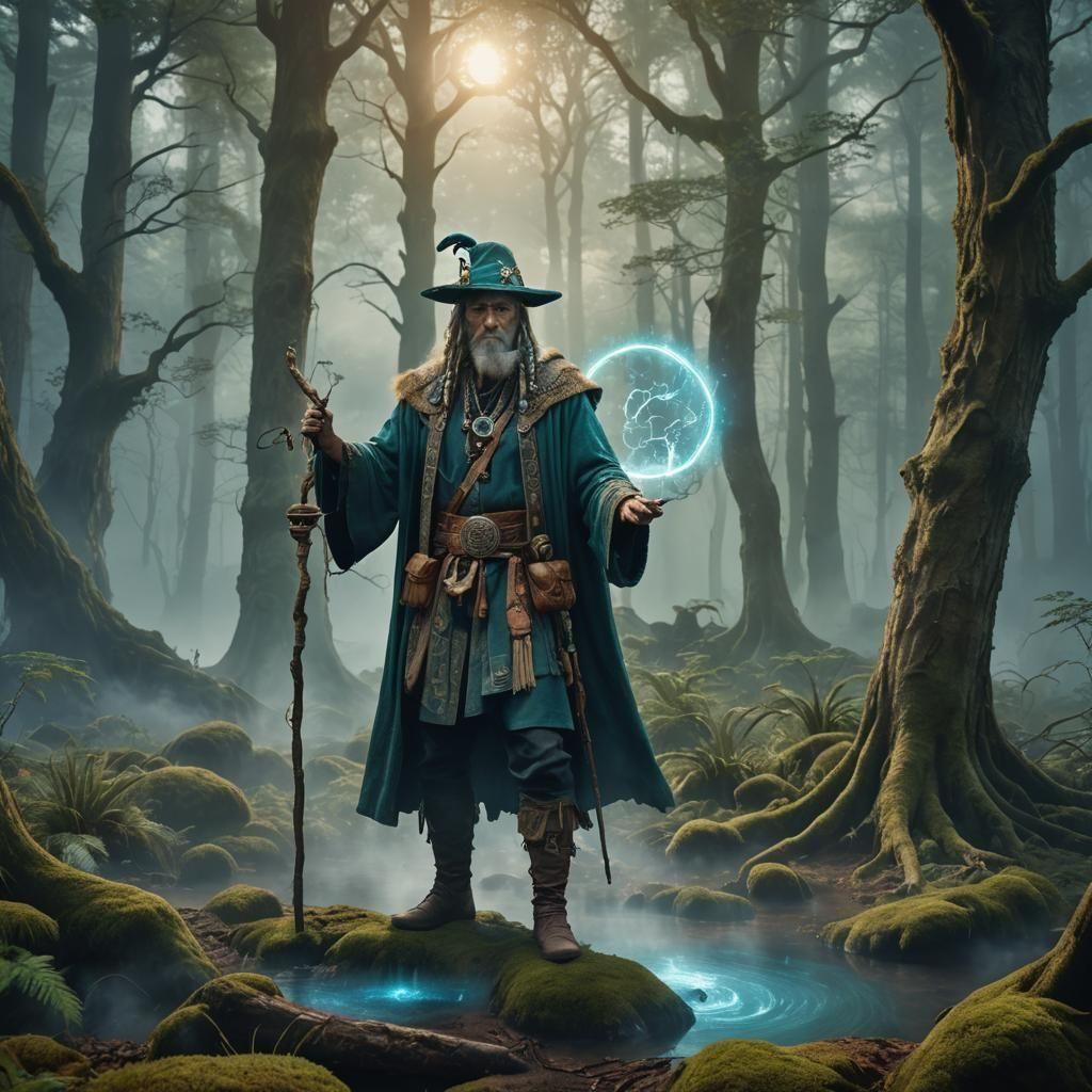 Norse Shaman Making Potions: Fantasy Concept Art