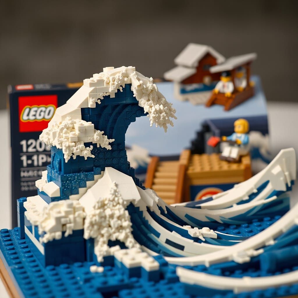 LEGO Art of The Great Wave off Kanagawa in Vibrant Brickwork