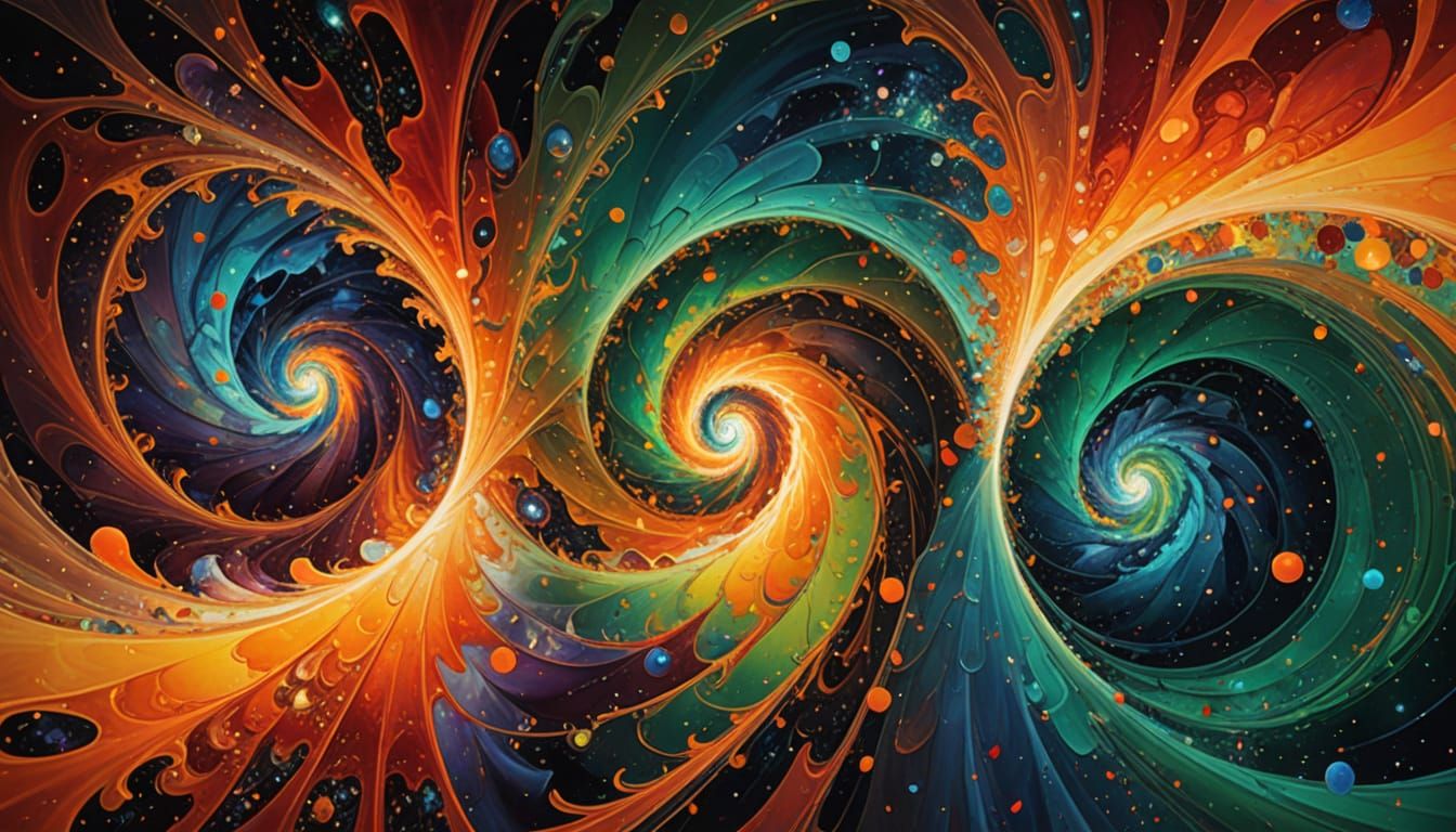 Vivid Cosmic Vortexes with Radiant Paint and Plasma