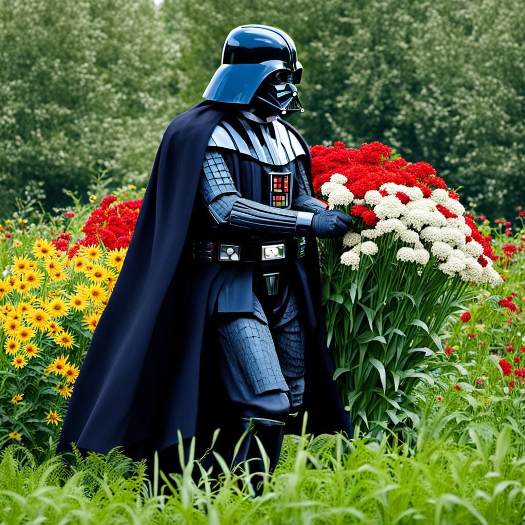 Darth Vader's Gentle Hobby: Picking Flowers