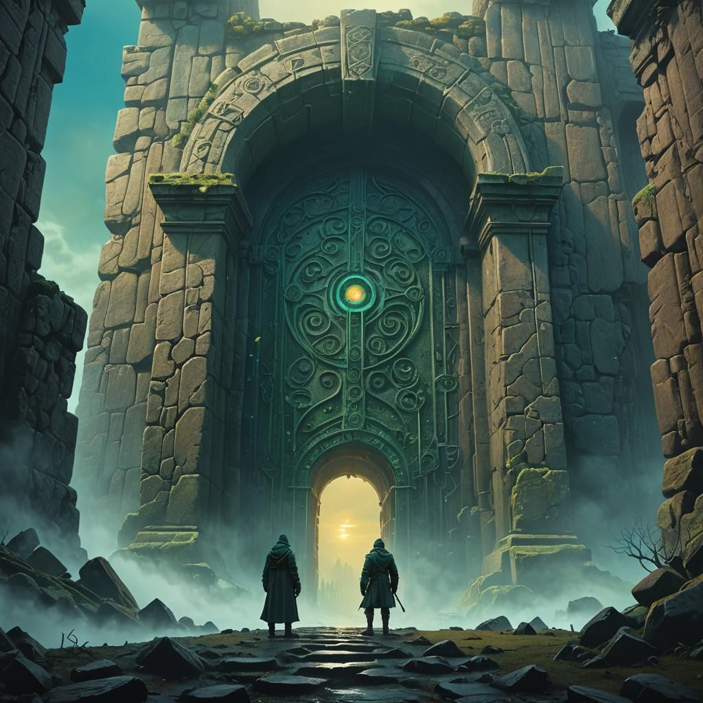 Mystical Gatekeeper at Ancient Portal