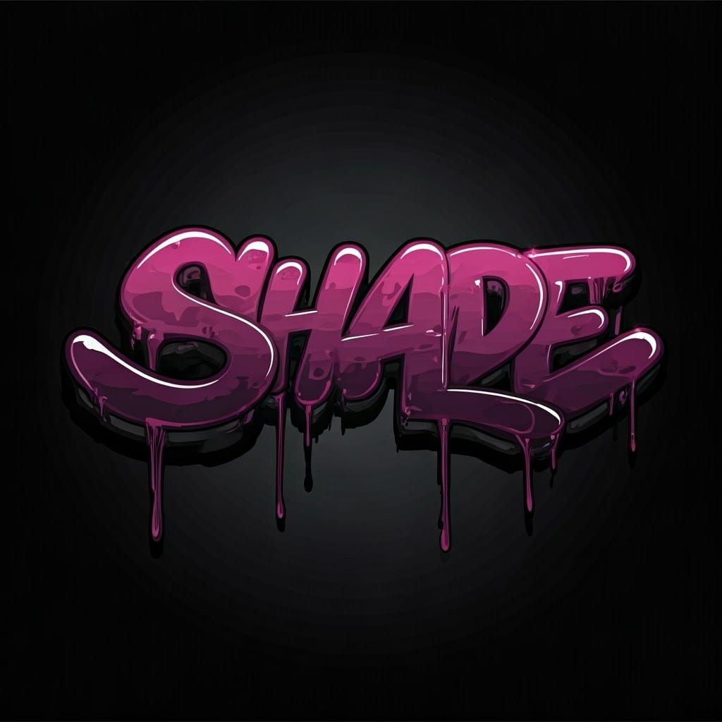 Edgy Graffiti Masterpiece with Drippy Textures in Dark Pink ...