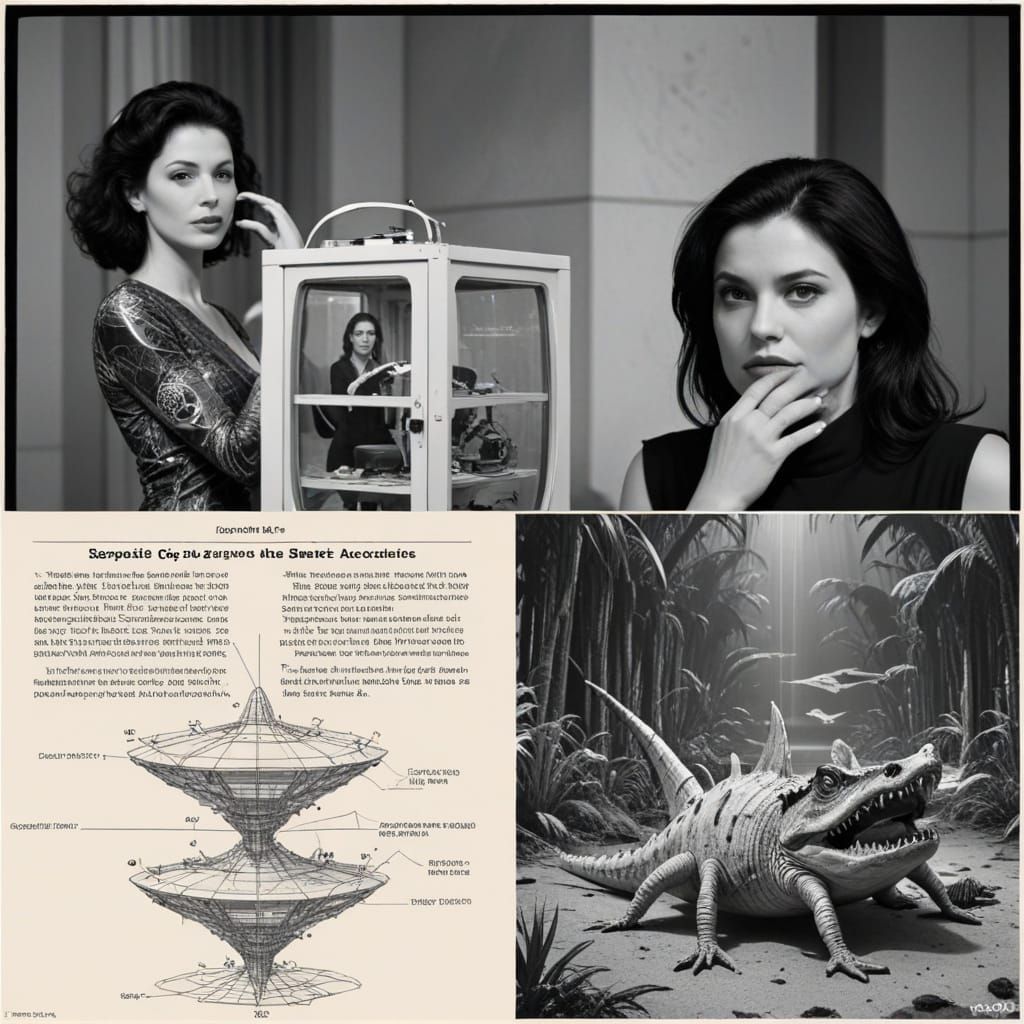 Cybernetic Figures in Psychedelic, Cosmic Setting