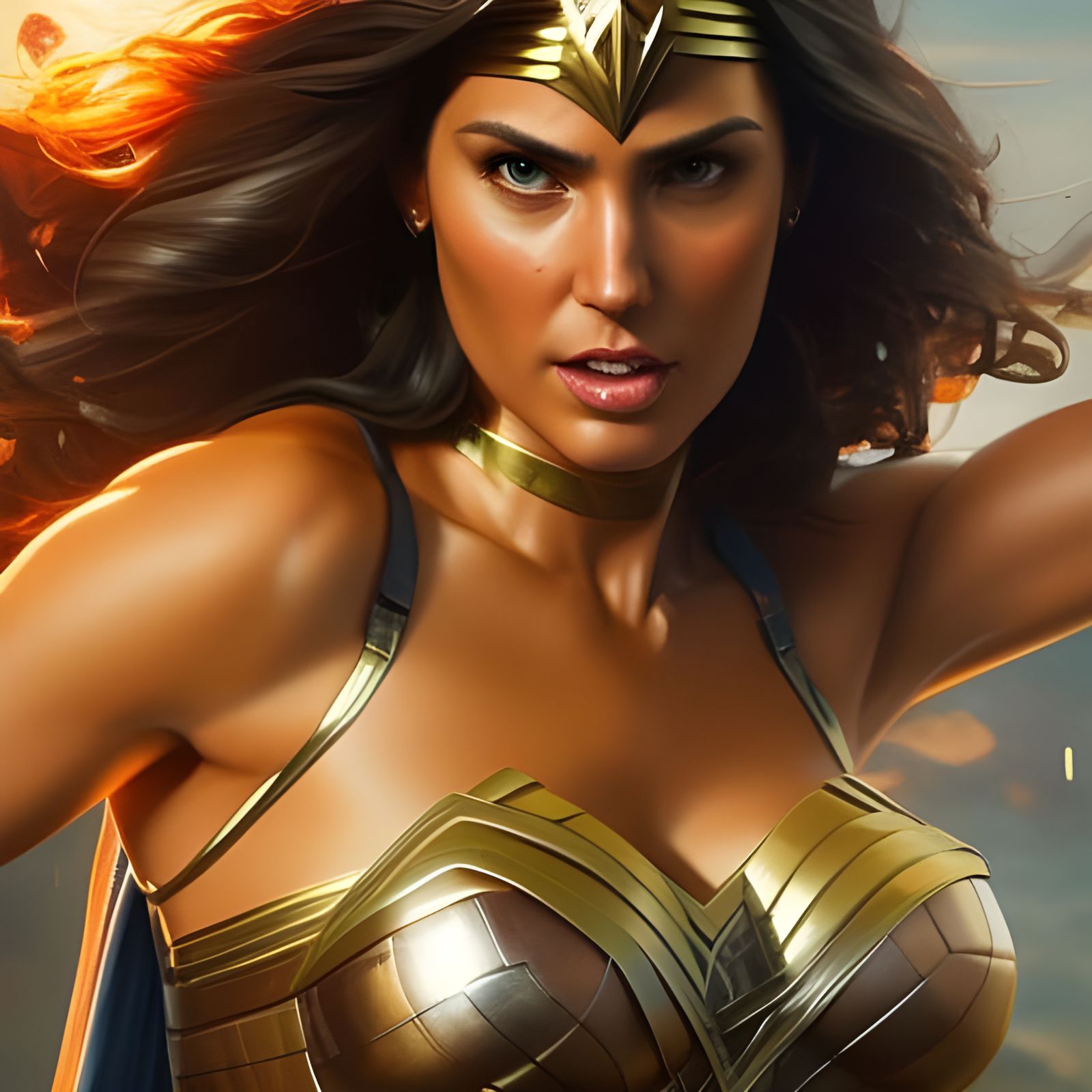 Wonder Woman Portrait with Dynamic Lighting