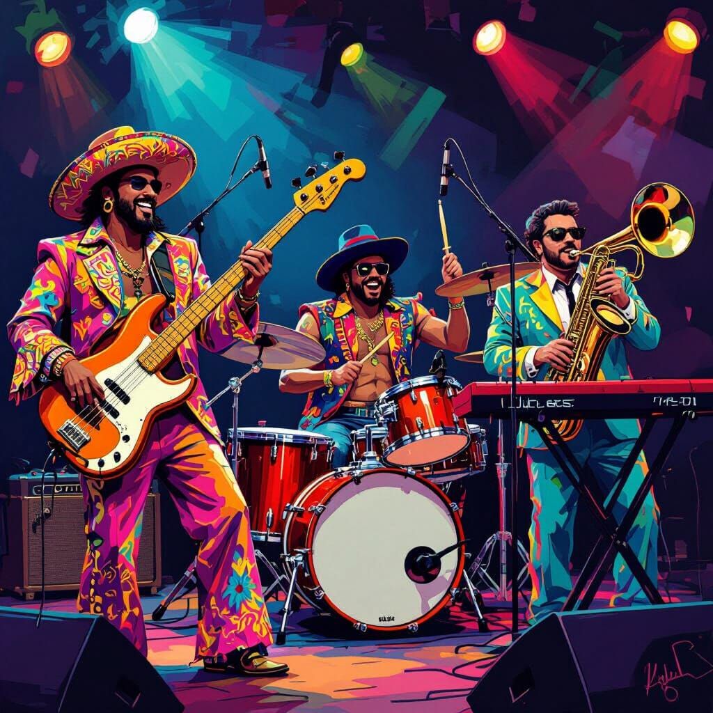 Energetic Salsa Band Performing Live On Stage