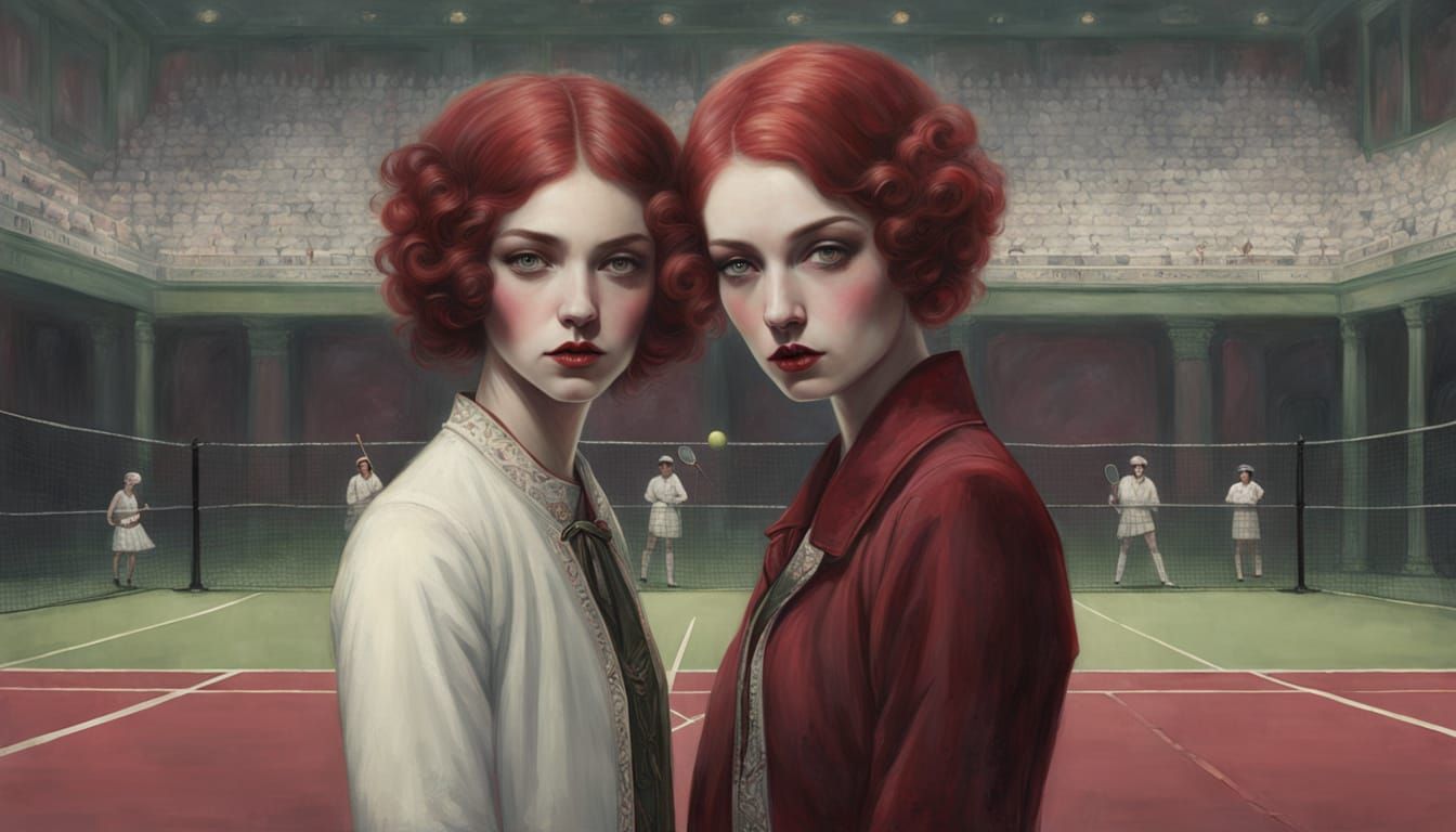 Art Brut Tennis Players on Court