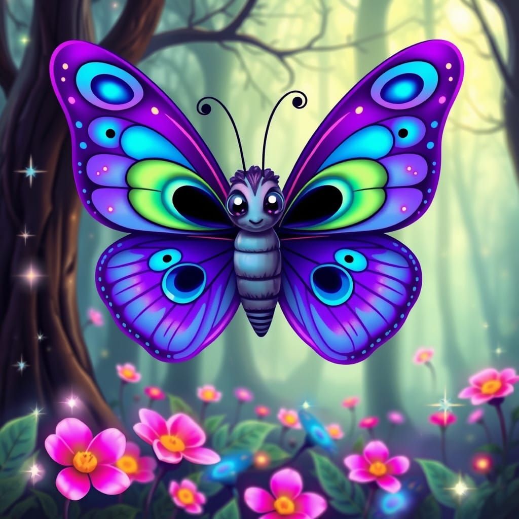 Fantasy purple butterfly